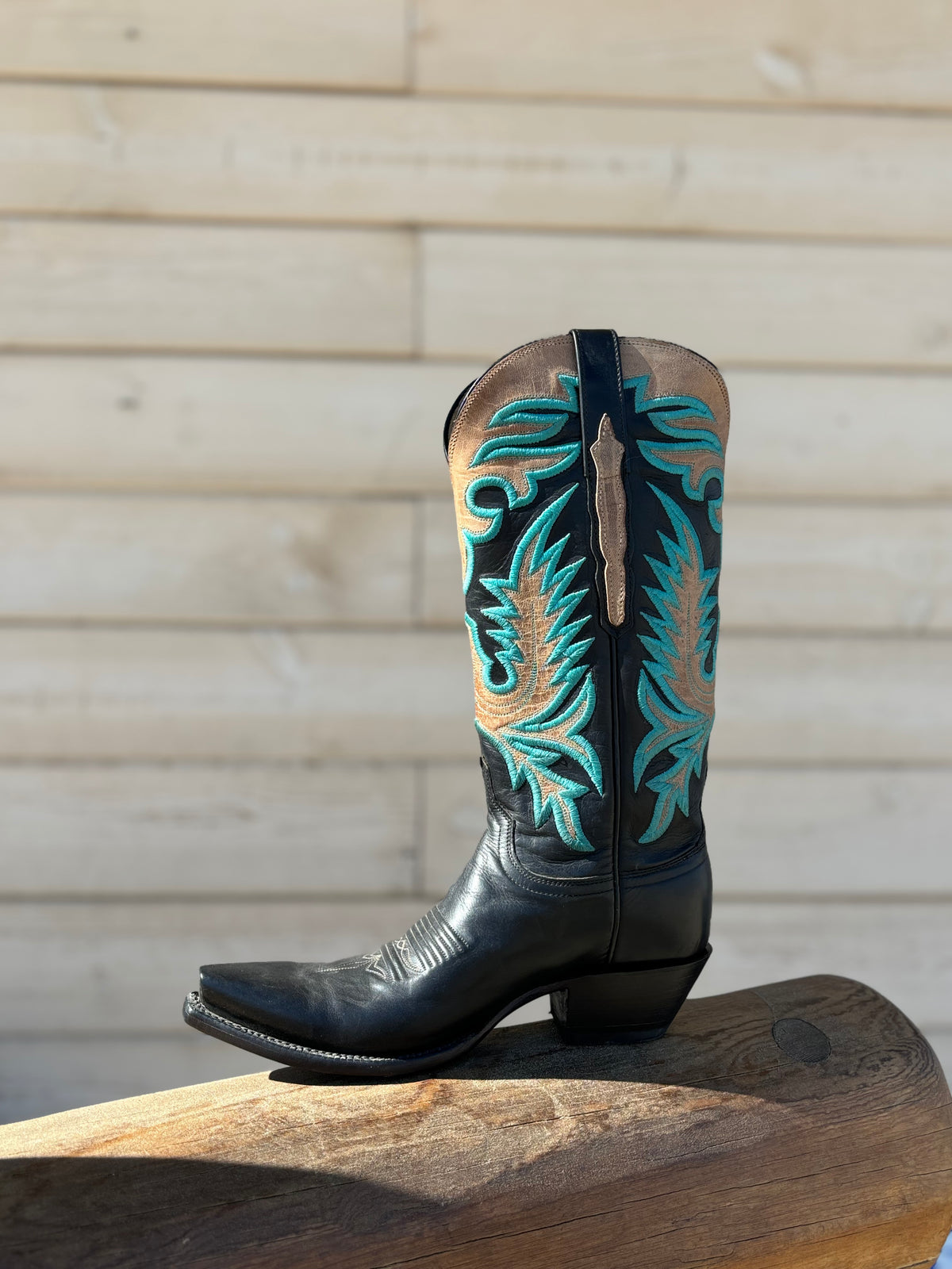 Lucchese Womens Black Teal Calf